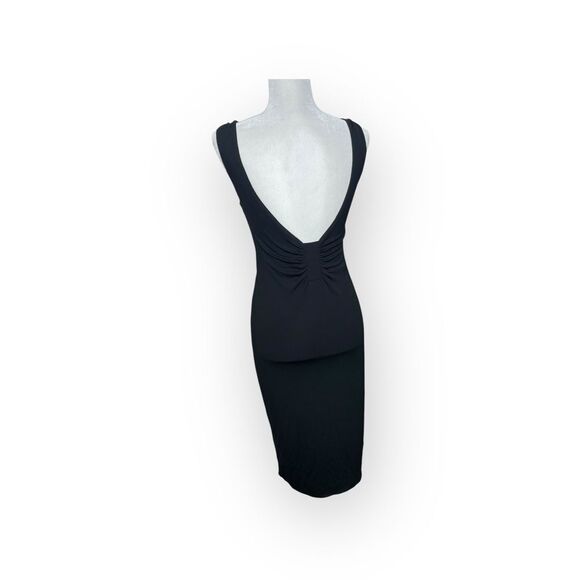 Narciso Rodriquez LBD Black V Neck Deep V Back Dress - Picture 3 of 7